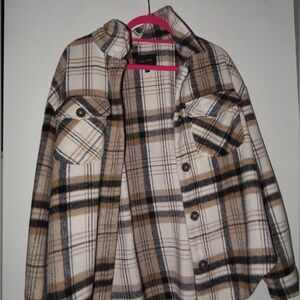 Plaid Jacket - Brown and Cream